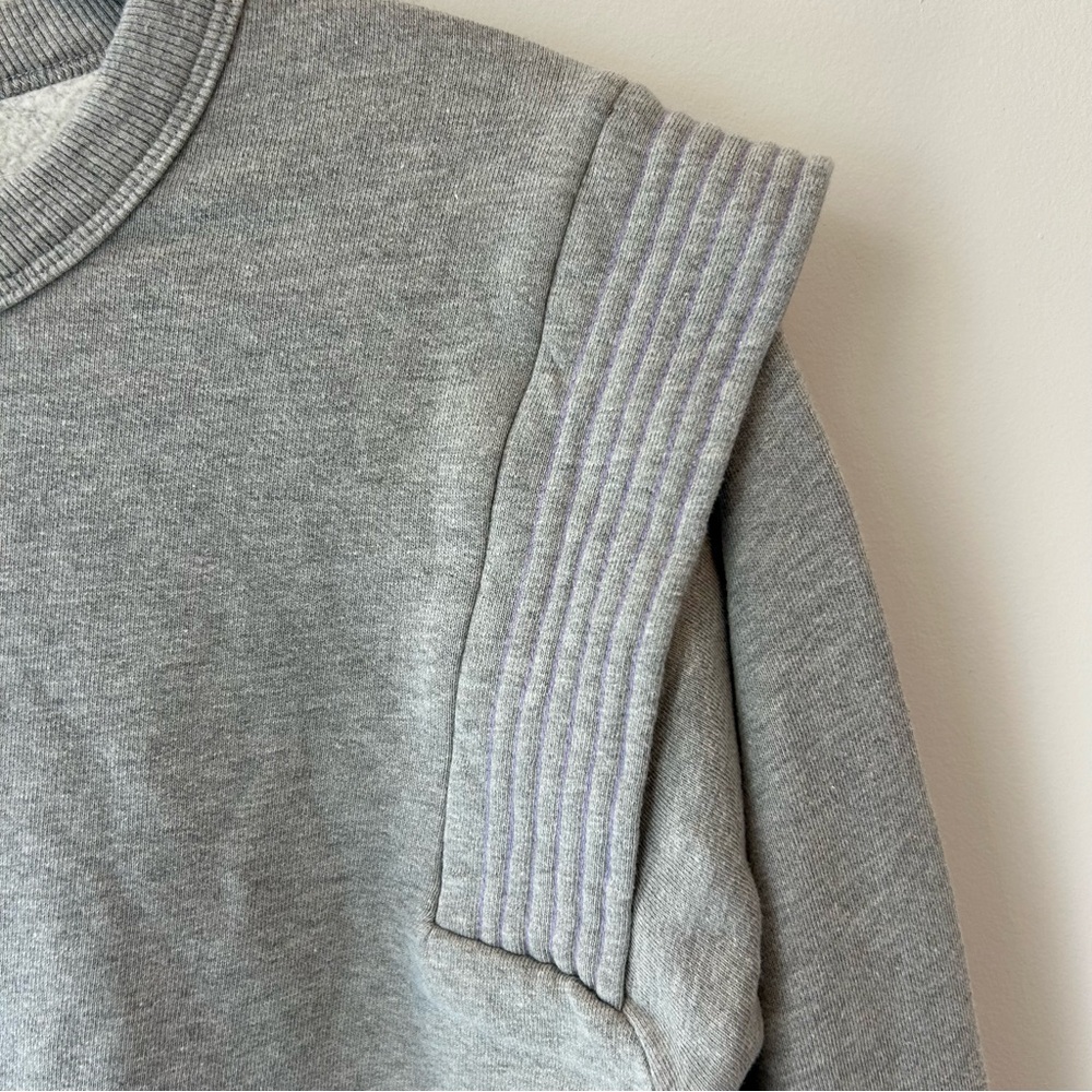 Clare V Channel Quilted Sweatshirt Grey Size XL - Picture 5 of 11